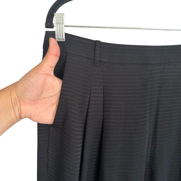 MM. Lafleur The Howland Mini Stripe Pleated Black Trouser Pants Pockets Size 6 - Picture 5 of 13